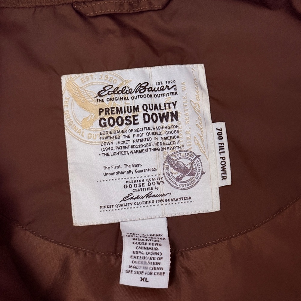 Eddie Bauer Chocolate Brown Puffer Vest - Picture 5 of 9